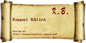 Koppel Bálint névjegykártya