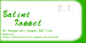 balint koppel business card